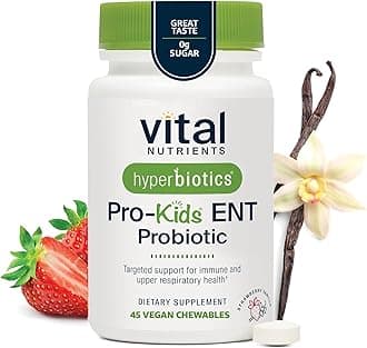 Hyperbiotics Pro-Kids Ent Probiotic Strawberry Vanilla 45 Chewable Tablets - 163322