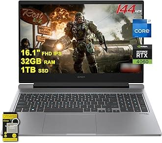 HPOmen 16 Gaming Laptop 16.1" FHD IPS 144Hz Intel 16-core i7-14650HX (>i9-13900HX) 32GB RAM 1TB SSD GeForce RTX 4060 RGB Backlit Thunderbolt FHD Privacy Camera Fast Charging Win11 w/ICP Accessory