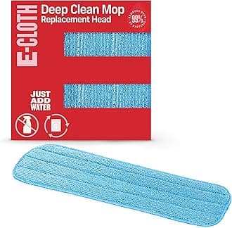 E-Cloth Deep Clean Mop Head, Microfiber Mop Head Replacement for Floor Cleaning, Great for Hardwood, Laminate, Tile and Stone Flooring, Washable and Reusable, 100 Wash Guarantee, 1 Pack
