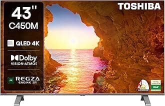 Toshiba 108 cm (43 inches) C450ME Series 4K Ultra HD Smart QLED TV 43C450ME (Silver)