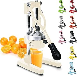 Zulay KitchenCast-Iron Orange Juice Squeezer - Heavy-Duty, Easy-to-Clean, Professional Citrus Juicer - Durable Stainless Steel Lemon Squeezer - Sturdy Manual Citrus Press & Orange Squeezer (Cream)