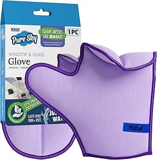 Pure-Sky Glass Cleaning Cloth Glove - JUST ADD Water No Detergents Needed – Streak Free Magic Ultra Microfiber Window Polishing Glove - for Windows, Glass, Mirror and Screen - Leaves no Wiping Marks