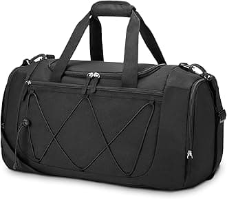 Gym Bag for Men - 21 Inches Duffle Bag for Travel Lightweight Duffel Bag with Shoe Compartment Personal Item Travel Bag Weekender Bag for Travel Sports Gym - Black