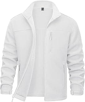Men's Winter Zip Up Polar Fleece Jacket Athletic Tactical Hiking Outdoor Jackets with 3 Pockets
