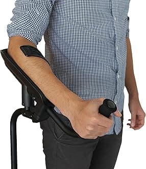 KMINA PRO - Forearm Crutches for Adults (x1 Unit, Right Forearm Crutch), Hands Free Crutch, Adult Crutches Adjustable, Ergonomic Crutches, Arm Crutches, Alternative Crutches - Made in Europe