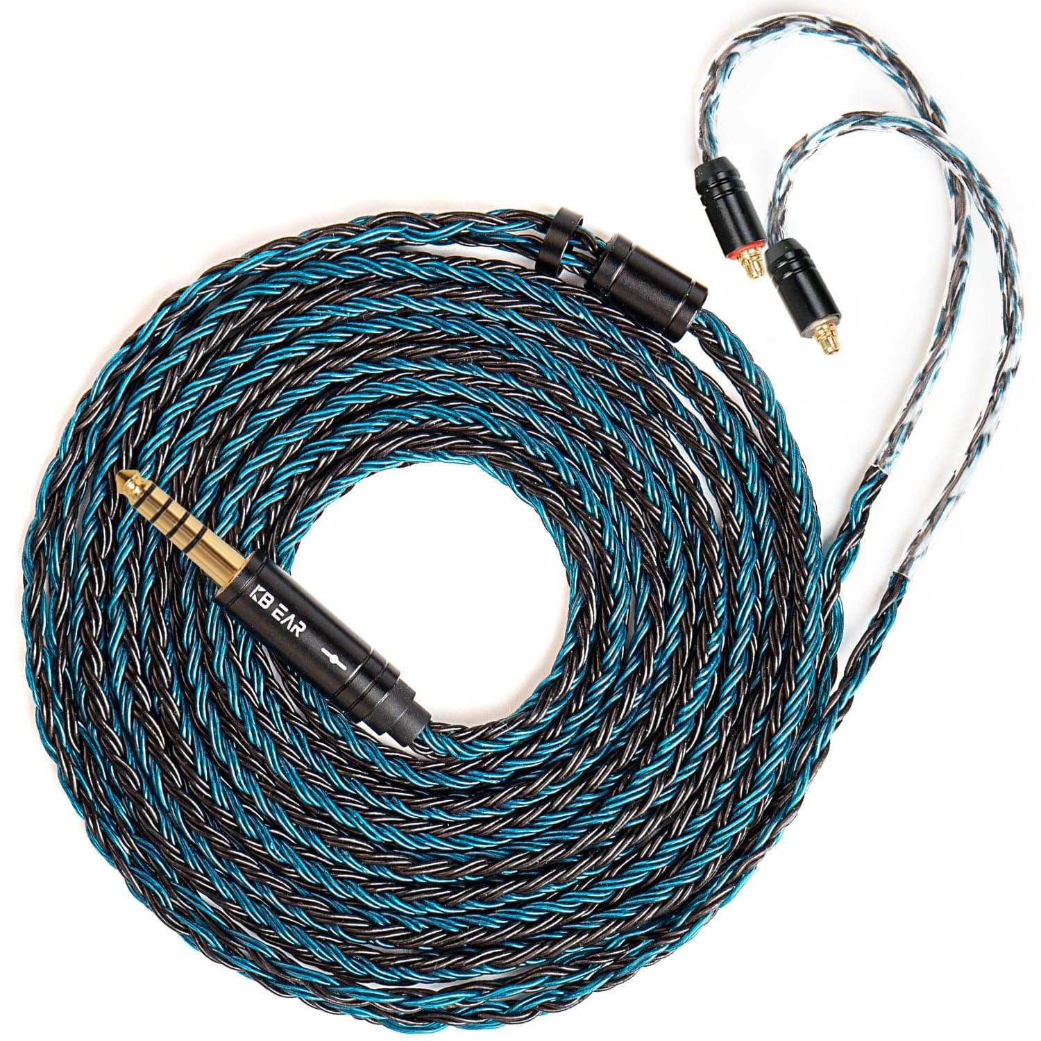 KBEAR ST16 Plus Earphone Cable 16 Core 5N OCC Silver-Plated Long IEM Cable for MMCX 3.5mm Plug Devices Fiio FH3 FH7 FH9 FA9 FH5S SE846 SE535 SE215 SE315 SE425 PRO W60 IE300 IE40PRO (MMCX 4.4MM)
