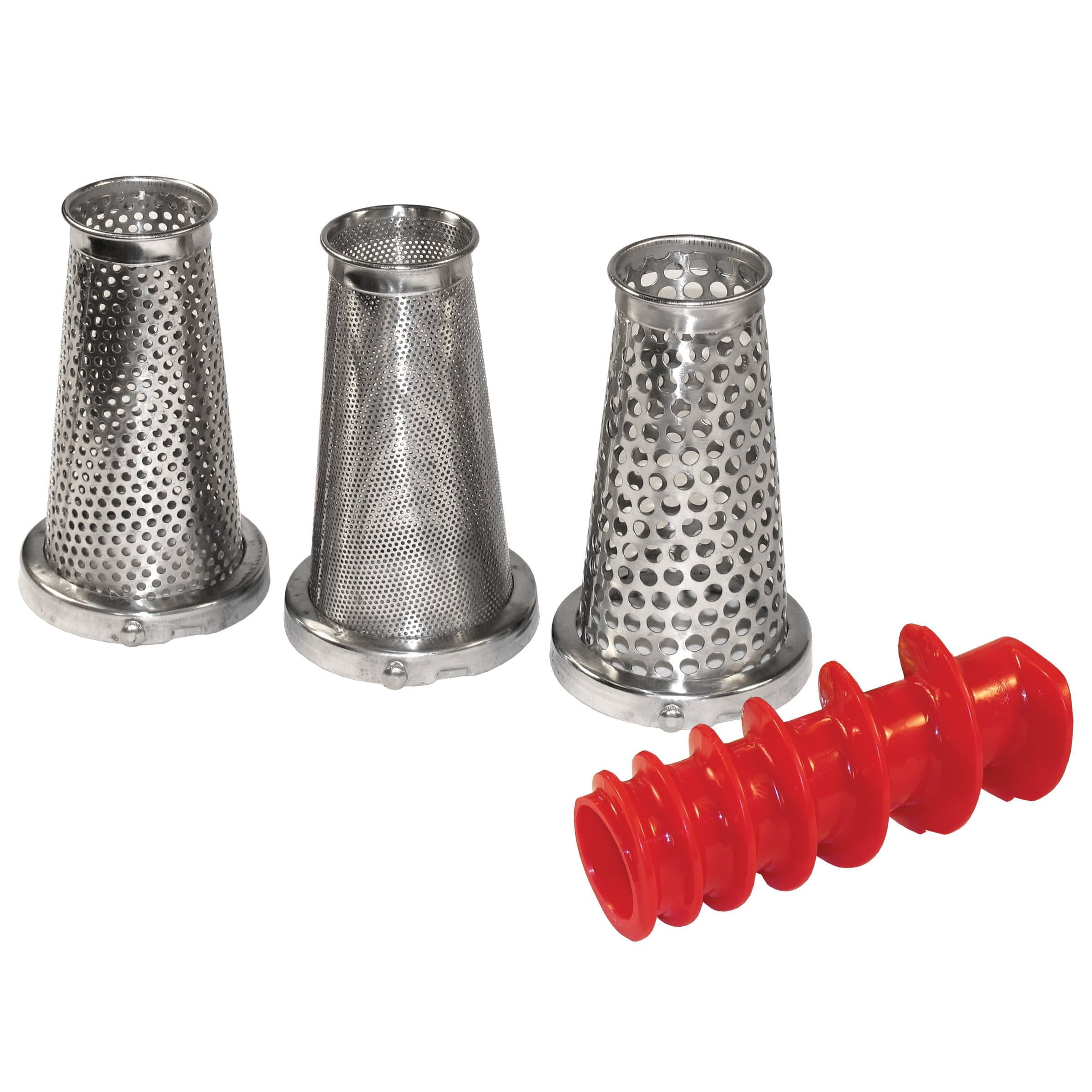 4 Piece Accessory Kit for Tomato Press and Sauce Maker (07-0858), stainless_steel, Silver