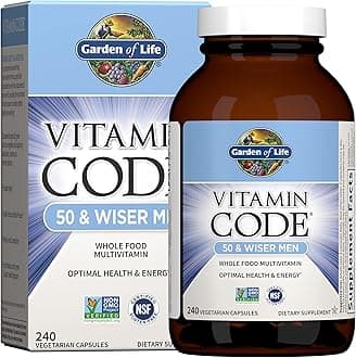 - Garden of Life Multivitamin for Men - Vitamin Code 50 & Wiser Men's Raw Whole Food Vitamin Supplement with Probiotics, Vegetarian, 240 Capsules