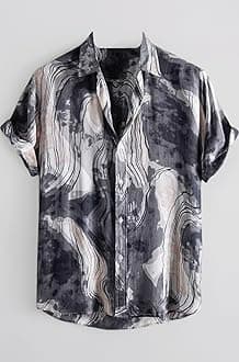 Leriya Fashion Men's Rayon Regular Fit Shirt Casual Stylish | Short Sleeve | Printed Shirts| Summer Button Down