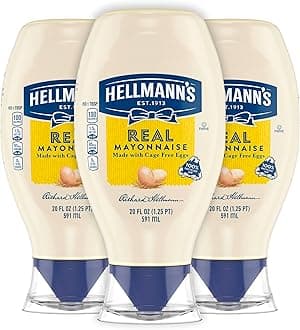 Real Mayonnaise Squeeze Bottle 3 Count a Rich Creamy Condiment Gluten Free, Made With 100% Cage-Free Eggs 20 oz