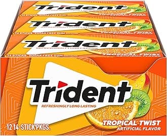 TridentTropical Twist Sugar Free Chewing Gum with Xylitol 14 Sticks 39 g