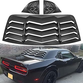 Bonbo Rear+Side Window Louver Fits for Dodge Challenger 2008-2022 2023 in GT Lambo Style Custom Fit Windshield Sun Shade Cover ABS (Matte Black)