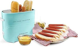 Pop-Up 2 Hot Dog and Bun Toaster With Mini Tongs, Works with Chicken, Turkey, Veggie Links, Sausages and Brats