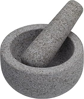 KITCHENCRAFT Granite Mortar and Pestle, Gift Boxed Grey 12x6.5cm, One Size MCGMP