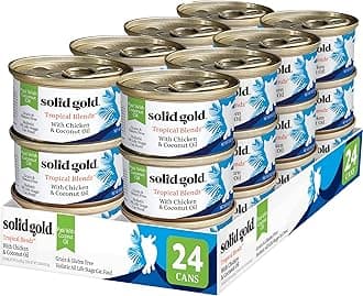 Solid Gold Tropical Blendz Wet Cat Food - Chicken Pate in Coconut Oil - Canned Cat Food, 24 Pack