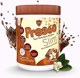 PRO360ProSlim 500g Meal Replacement Shake Protein Powder Supplement for Men & Women | Dietary Supplement for Weight Management |No Added Sugar| | Choco Vanilla Flavor