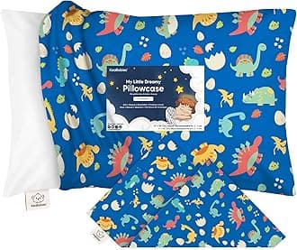 KeaBabies Toddler Pillowcase for 13X18 Pillow - Organic Toddler Pillow Case for Boy, Kids - 100% Natural Cotton Pillowcase for Miniature Sleepy Pillows - Pillow Sold Separately (DinoWorld)