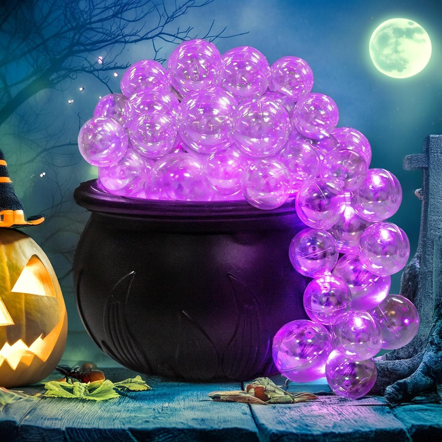 Bubbling Cauldron kit,Color Changing Light up Witches Bubbling Cauldron,DIY Bubbling Cauldron Halloween Decorations,Remote Control Halloween cauldron pot,Spooky Vintage Decor for Halloween (1Pcs)