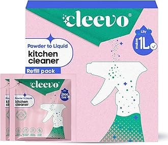 Cleevo Kitchen Cleaner Spray- 1L | Natural Plant-Based Cleaning Spray for Tough Stains, Gas Stove, Countertop, Chimney | Grease & Grime Remover | All-in-One Kitchen Surface Cleaner (Refill Pack)
