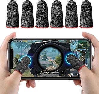 Gaming Finger Sleeves,2023 New Gamer Thumb Protector Ultra Thin High Precise Sensitive Anti-Slip Enhance Gaming Experience Finger Gloves for Mobile Game 6pcs