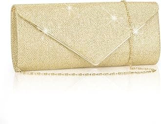 Larcenciel Clutch Purses for Women, Sparkling Envelope Evening Bag with Detachable Chain