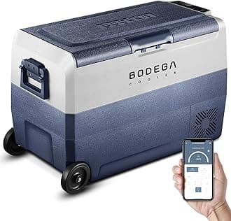 BODEGA COOLER 12 Volt Car Refrigerator,64 Quart Portable Fridge Cooler APP Control,-4℉-68℉ 60L Dual Zone Car Freezer Cooler, 12/24V DC and 100-240V AC for Camping,Travel,RV,Boat,Van,Road Trip