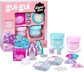 GUI GUI Slime Kit for Kids - Scented Shimmer Deluxe Duo Pack, Iridescent Slime for Kids, 5 Step DIY Process to Customize Your Ultimate Glow-Up, Resealable and Reusable Container, ASMR Experience
