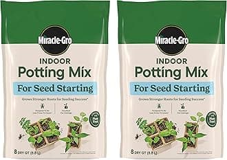 Miracle-Gro Indoor Potting Mix for Seed Starting, For Starting Vegetable, Flower, and Herb Seeds Indoors, Excellent for Cuttings, 8 qt. (2-Pack)