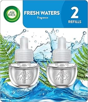 plug in Scented Oil 2 Refills, Fresh Waters, (2x0.67oz), Essential Oils, Air Freshener (F002)