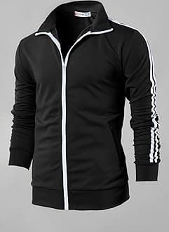 H2H Mens Active Slim Fit Track Lightweight Jacket Zip-up Long Sleeve Training Basic Designed