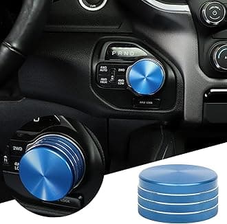 JWWY Gear Shift Shifter Switch Knob Transmission Gear Lever Gearstick Selector Knob Cover Trim for Dodge 2018-2024+ Dodge RAM 1500 Interior Accessories Special Editions, Blue Aluminum Alloy