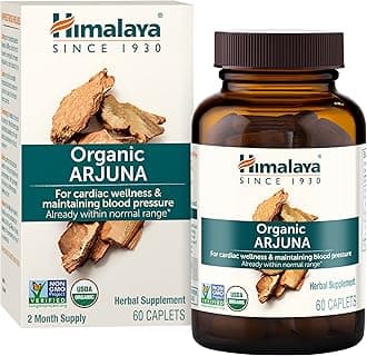 Organic Arjuna, 60 Day Supply - Herbal Supplement Supporting Heart Health and Normal Blood Pressure - USDA Organic, Vegan, Non-GMO, Gluten Free, 700 mg, 60 Caplets