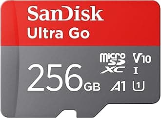 SanDisk Ultra Go micro SDXC card + SD adapter 256GB (For Android Smartphones and Tablets, Memory card up to 150 MB/s, Full HD Video, V10, A1 Faster App Performance, UHS-I, Class 10, U1) For Amazon