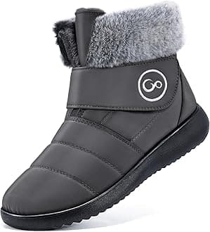 Aomigoct Women Winter Snow Boots: Fur Lined Warm Slip On Boots for Women Waterproof Booties Comfortable Outdoor