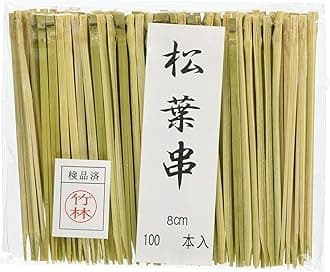 ManyoDKS07080 Pine Needle Skewers, 3.1 inches (80 mm), Bamboo, China, 100 Pieces
