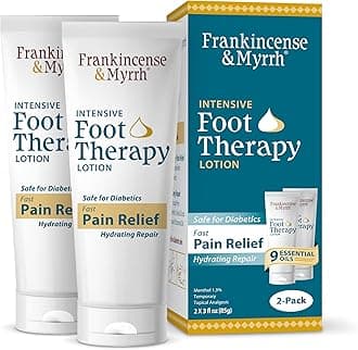 FRANKINCENSE & MYRRH Foot Pain Relief Cream - Intensive Foot Therapy Lotion - Diabetic Nerve Pain Relief Cream | Restless Leg Syndrome | Frankincense Essential Oil, 3 Ounce (2-Pack)