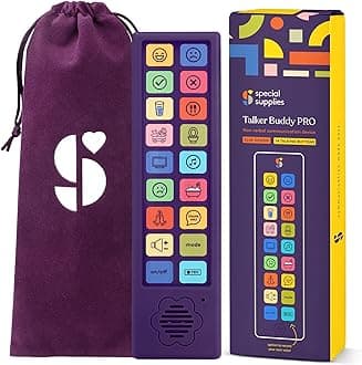 Special Supplies AAC Communication Device for Speech Therapy, Talker Buddy Communication Device for Non Verbal Kids & Adults, Talking Aids for Home or School + Travel Bag (Talker Buddy Pro)