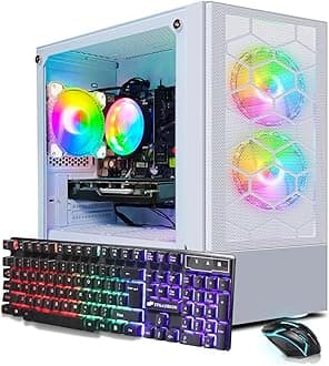 STGAubron Gaming PC Computer Desktop, Intel Core i7 8th Gen up to 4.1G, Radeon RX 470 8G, 16G DDR4, 512G SSD, WiFi 6, BT 5.2, RGB Fan x3, Windows 11 Home