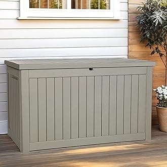 YITAHOME 230 Gallon Outdoor Storage Deck Box, Weather-Resistant Resin, Versatile for Patio Furnishings, Outdoor Cushions, Garden Tools, and Sports/Pool Gear, Taupe