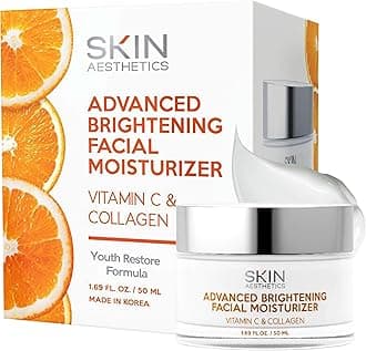 Skin Aesthetics Vitamin C & Collagen Face Moisturizer - Anti-Aging, Hydrating, Fine Lines & Wrinkles, Brightening - Dermatologist Tested Korean Skincare - Clean Beauty, Cruelty-Free - 1.69 oz