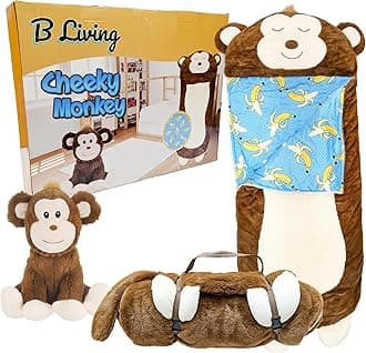 Kids Sleeping Bag With Pillow - Large Sleeping Bag For Children With Cute Plu...