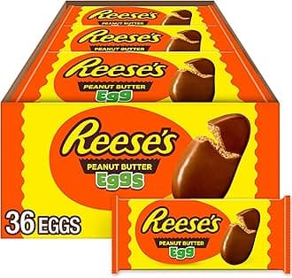 REESE'S Milk Chocolate Peanut Butter Eggs, Easter Basket Easter Candy Packs, 1.2 oz (36 Count)