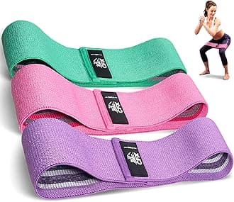 Resistance Bands Set, Exercise Bands with Non-Slip Design for HIPS & Glutes, 3 Levels Workout Bands for Women and Men, Booty Bands for Home Fitness, Yoga, Pilates