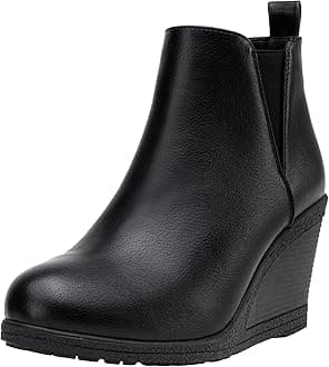 Vepose Women's 9679 Low Wedge Boots, Comfortable Ankle Booties with Inside Zipper