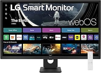 LG 32SR50F-B Smart Monitor 32-Inch FHD (1920x1080) IPS Display, webOS 23, HDR 10, x2 Built-in Speakers, AirPlay 2, Screen Share, Bluetooth, ThinQ App, Remote Control, Black