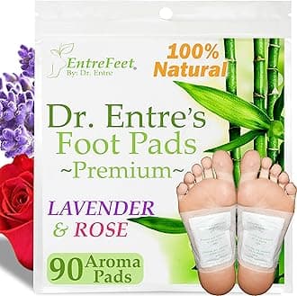 EntreFeet Dr. Entre's Foot Pads: Apply, Cleanse & Sleep Better | Organic Lavender & Rose Cleansing Formula | Impurity Removal, Pain & Stress Relief | 90 Pack