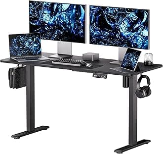 Electric Standing Desk - Adjustable Height with Memory Preset, 140 x 60 cm Ergonomic Design Home Office Standing Desk