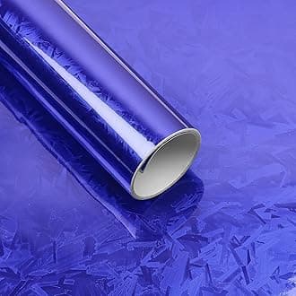 Lypumso Forged Carbon Fiber Vinyl Wrap, Gloss Holograpgic Chrome Mirror Car Wrap Vinyl DIY Auto Sticker Decal Film Sheet with Bubble Free Air Release (Blue, 1ft x 10ft)