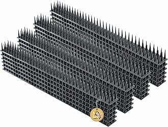 Plastic Bird Spikes, 51 x 4 x 3 cm, Wall Spikes, Fence Tops Spikes, Pigeon Repellent, Deterrent for Birds, Cats, Anti Climb Spikes, Squirrel Repellent (24, Anthracite)