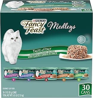 Purina Fancy Feast Wet Cat Food Variety Pack, Medleys Taste of Italy With Garden Greens in Sauce - (Pack of 30) 3 oz. Cans